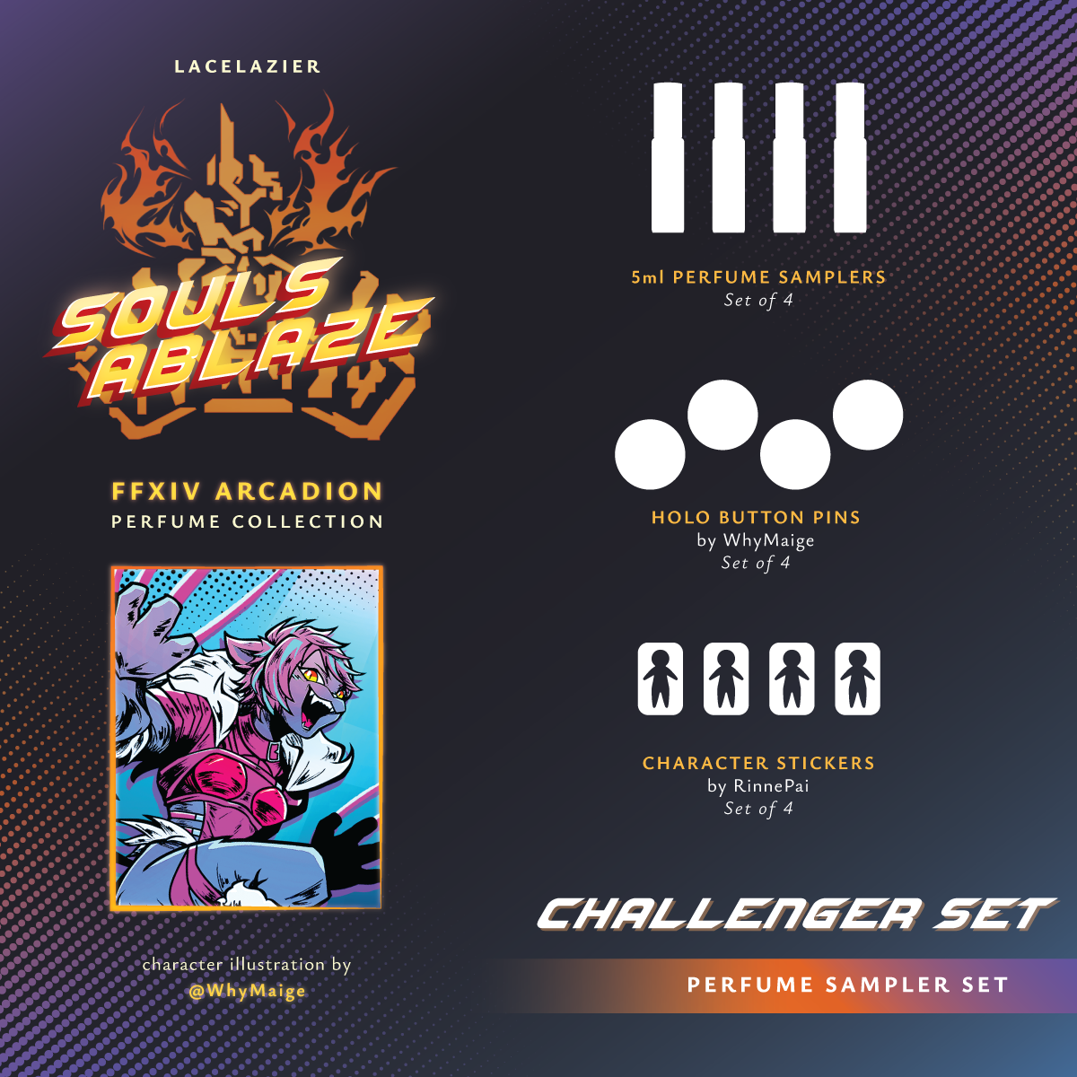 Final Fantasy 14 ✦ "Souls Ablaze" Challenger Sampler Set