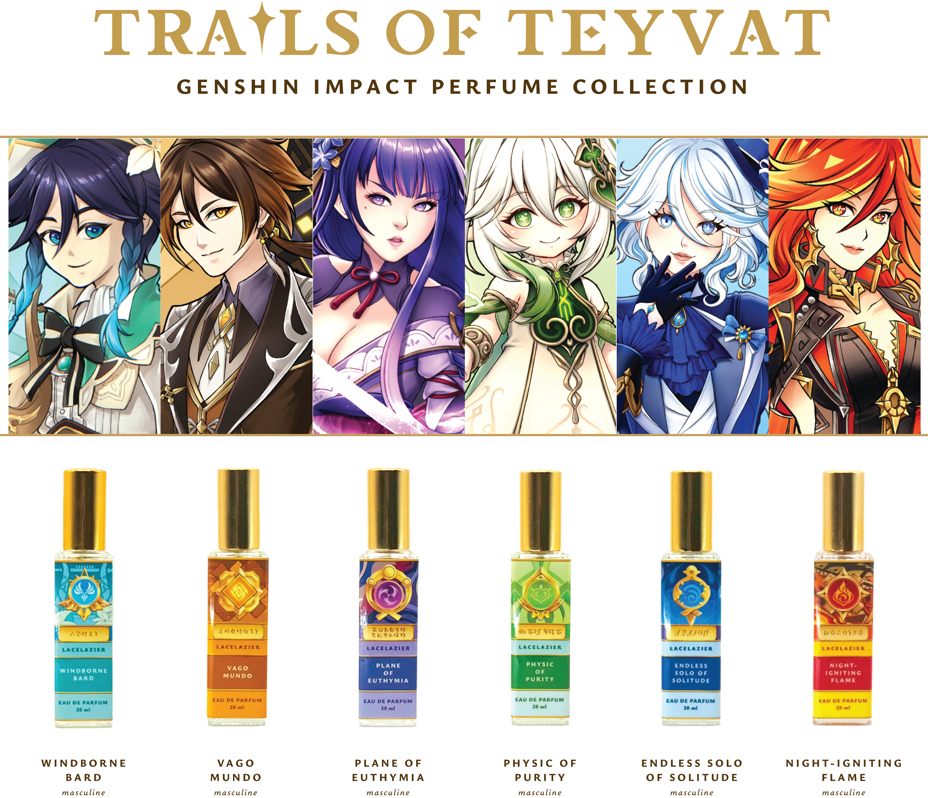 Genshin Impact ✦ "Trails of Teyvat: Light of the Archons" Perfume Collection