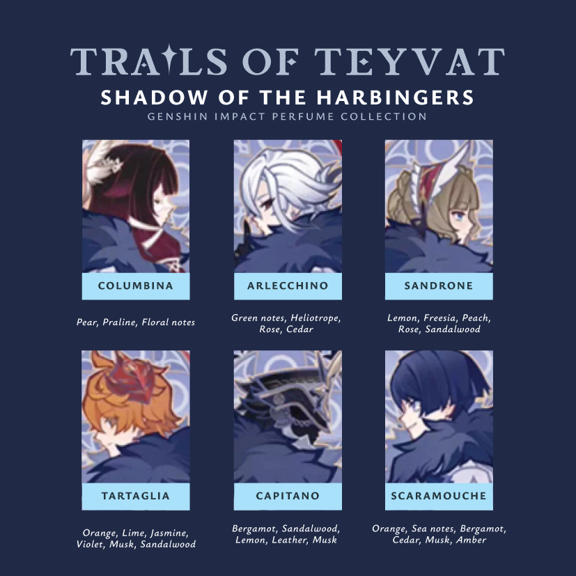 Genshin Impact ✦ "Trails of Teyvat: Shadow of the Harbingers" Perfume Collection