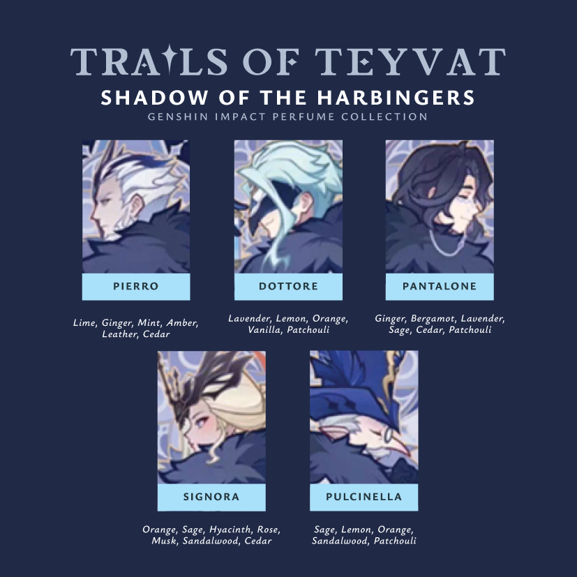Genshin Impact ✦ "Trails of Teyvat: Shadow of the Harbingers" Perfume Collection