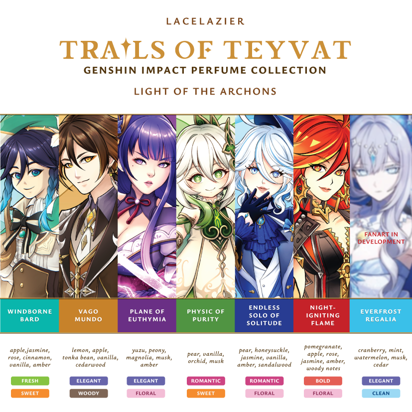 Genshin Impact ✦ "Trails of Teyvat: Light of the Archons" Perfume Collection